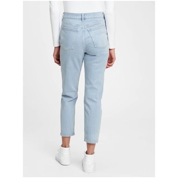 GAP Light Indigo Wash Sky High Waisted Rise Mom Jeans sz 31/12 Short NEW Women's - Picture 14 of 15